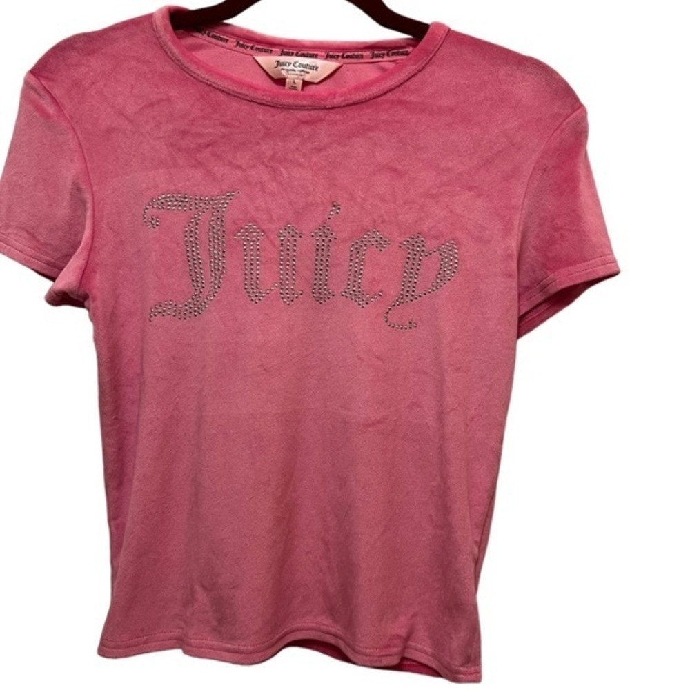 Juicy Couture Pink Velour Sleepwear Top with Rhinestones NWOT Large